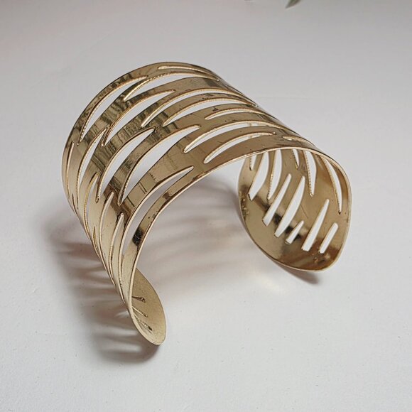 Gold Tone Cutout Cuff Bracelet - Picture 4 of 6